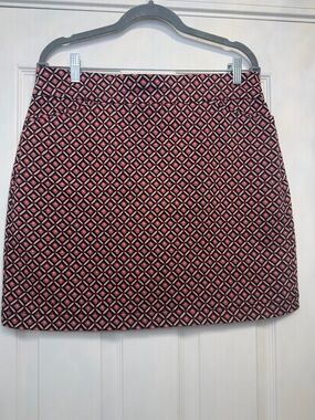 Croft & Barrow Pink Geo Print Effortless Stretch Skort Size 12 EUC